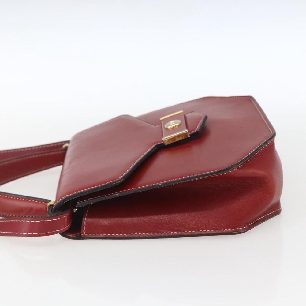 Christian Dior Hand Bag Leather 2way Red Gold Auth 159290 - Picture 3 of 16